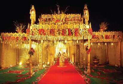 Raka mandap sangeet reception babyshower passage entry flower stage decorators image-33